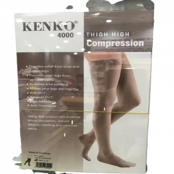 Vớ Y Khoa Kenko 4000 Thigh High Compression Đầu Gối (H/1Đôi) trị giãn tĩnh mạch