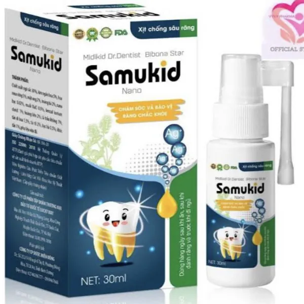 Xịt Chống Sâu Răng Samukid (L30Ml) xịt răng