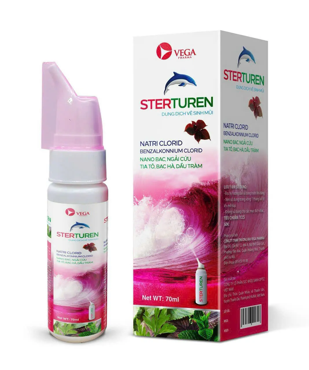 xịt muối biển sterturen (L70ml) hồng