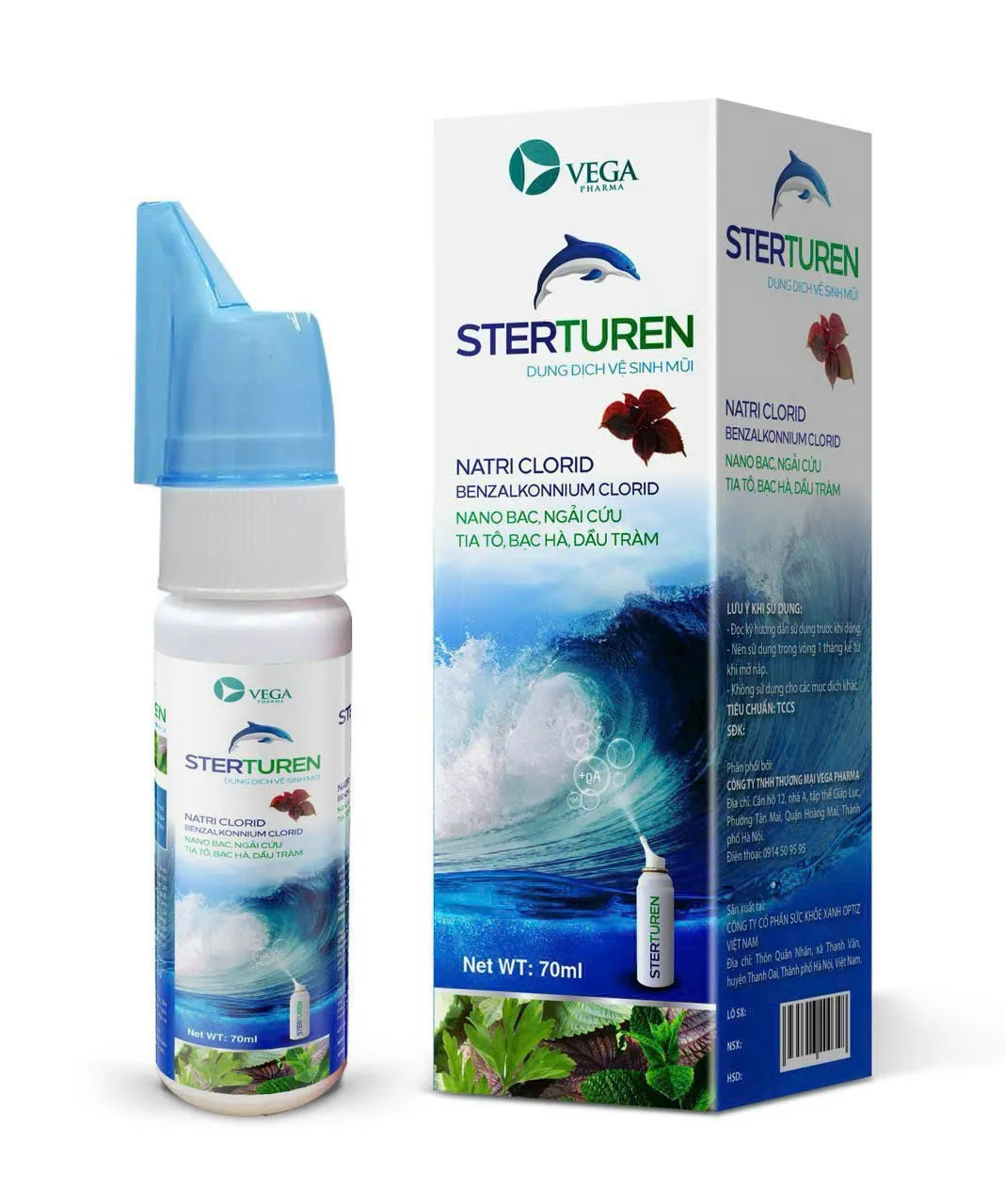 xịt muối biển sterturen (L70ml) xanh