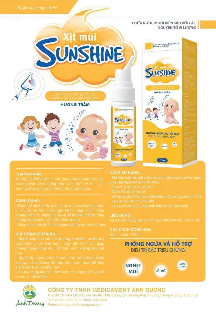 xịt muối biển sunshine (L70ml) vàng