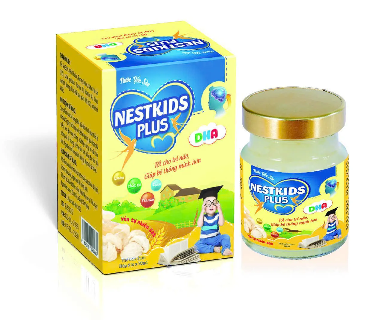 Yến Sào Trẻ Em Nestkids Plus DHA lọ rời, Có Vỏ (H/1 Hũ)