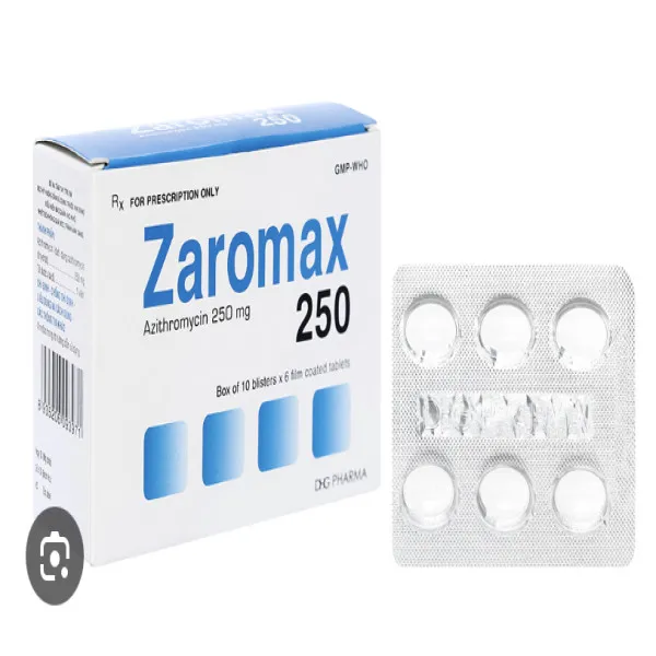 Zaromax Azithromycin 250Mg Dhg Pharma (10 Vỉ X 6 Viên)