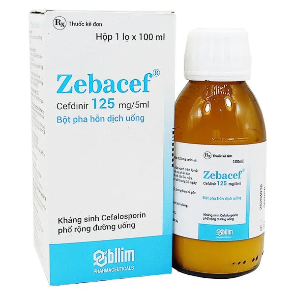 Zebacef (Cefdinir 125Mg5Ml) _Thổ Nhĩ Kỳ (Lọ100Ml)